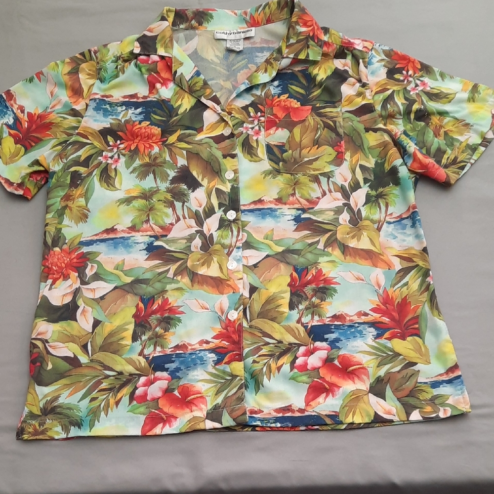 Cathy Daniels Colorful Floral Shirt - Women's Size M